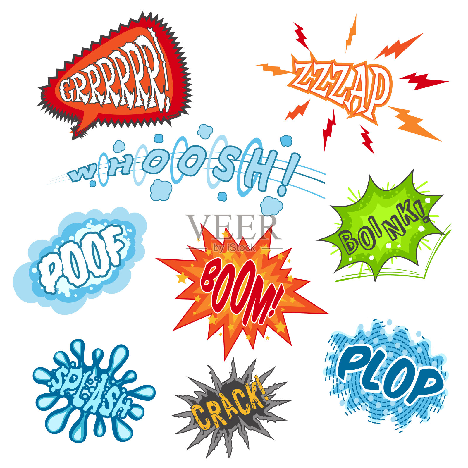 漫画的声音设计元素图片