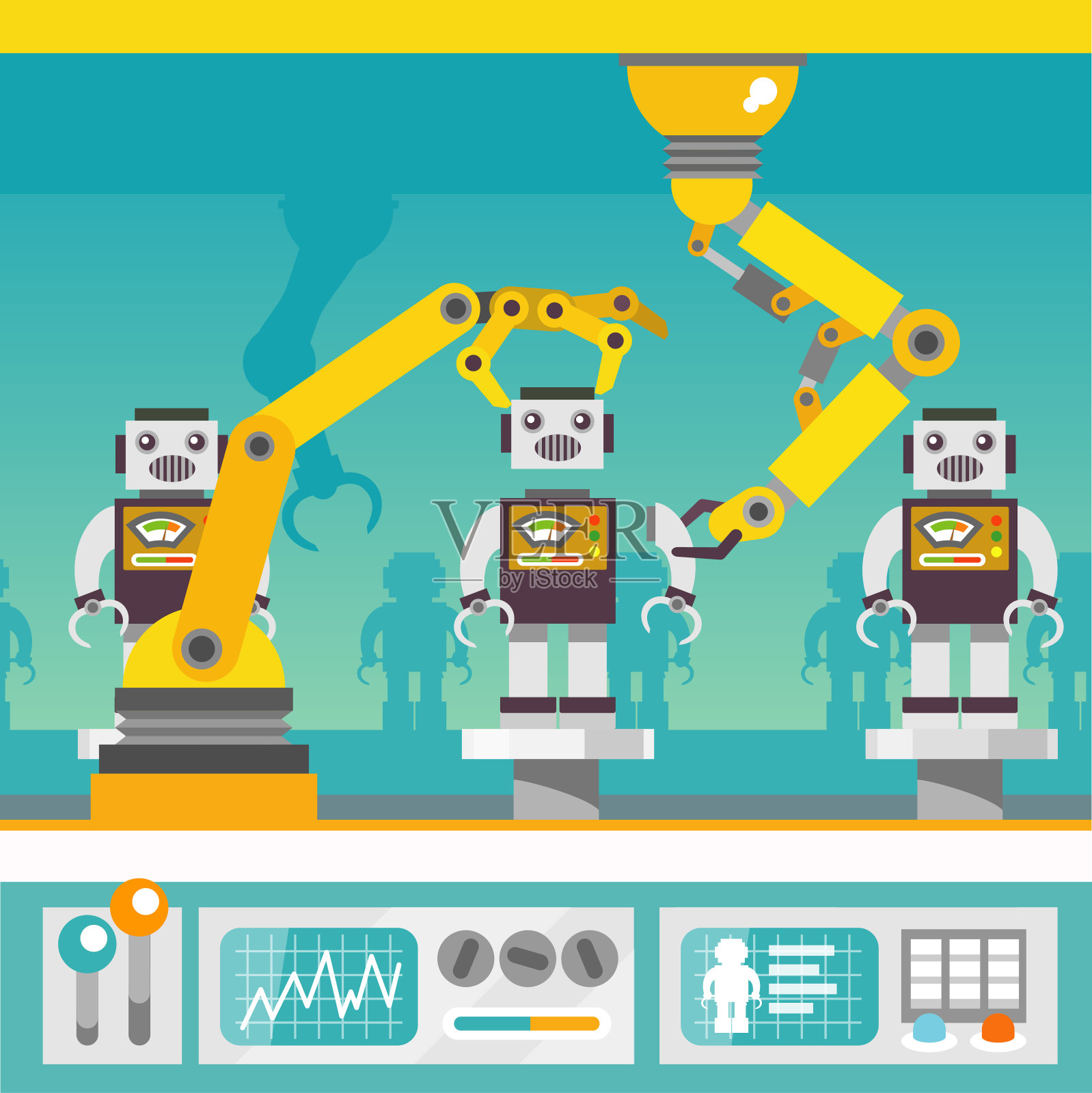 机械手臂插画图片素材