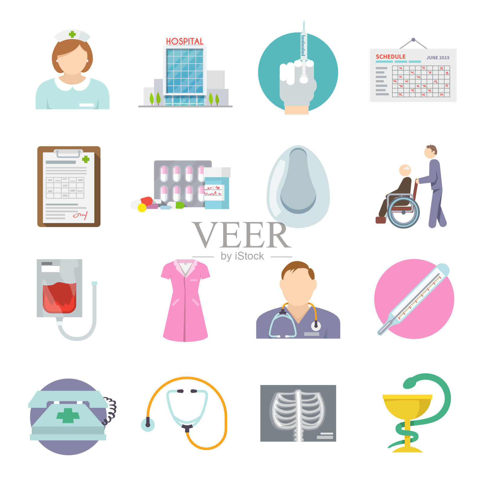 护士图标平插画图片素材