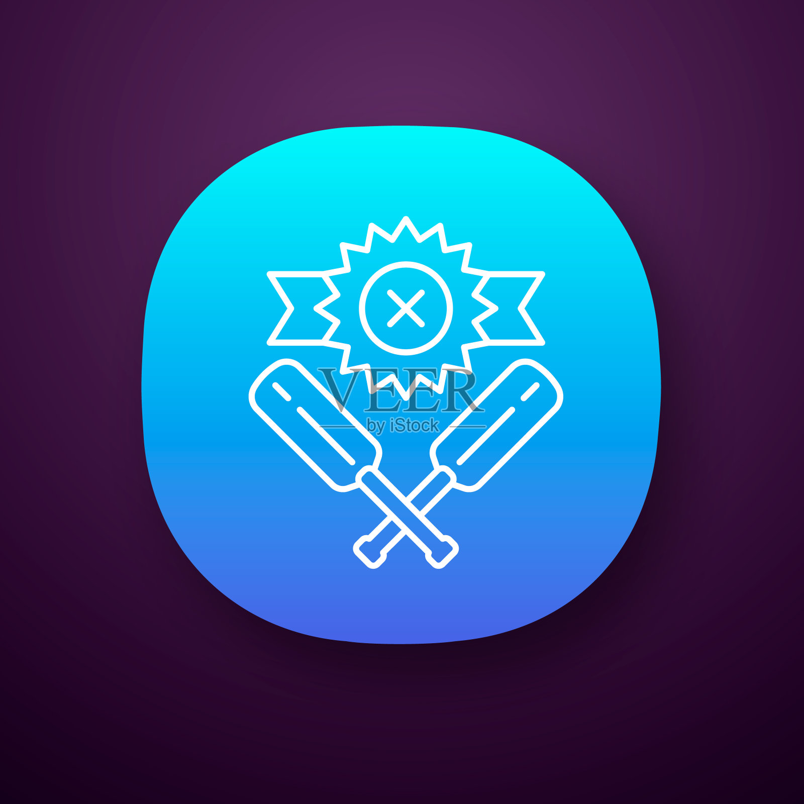 板球击败应用图标。总游戏结果。冠军的损失。游戏结束。团队战斗结束。体育活动。UI / UX的用户界面。Web或移动应用程序。向量孤立的插图插画图片素材