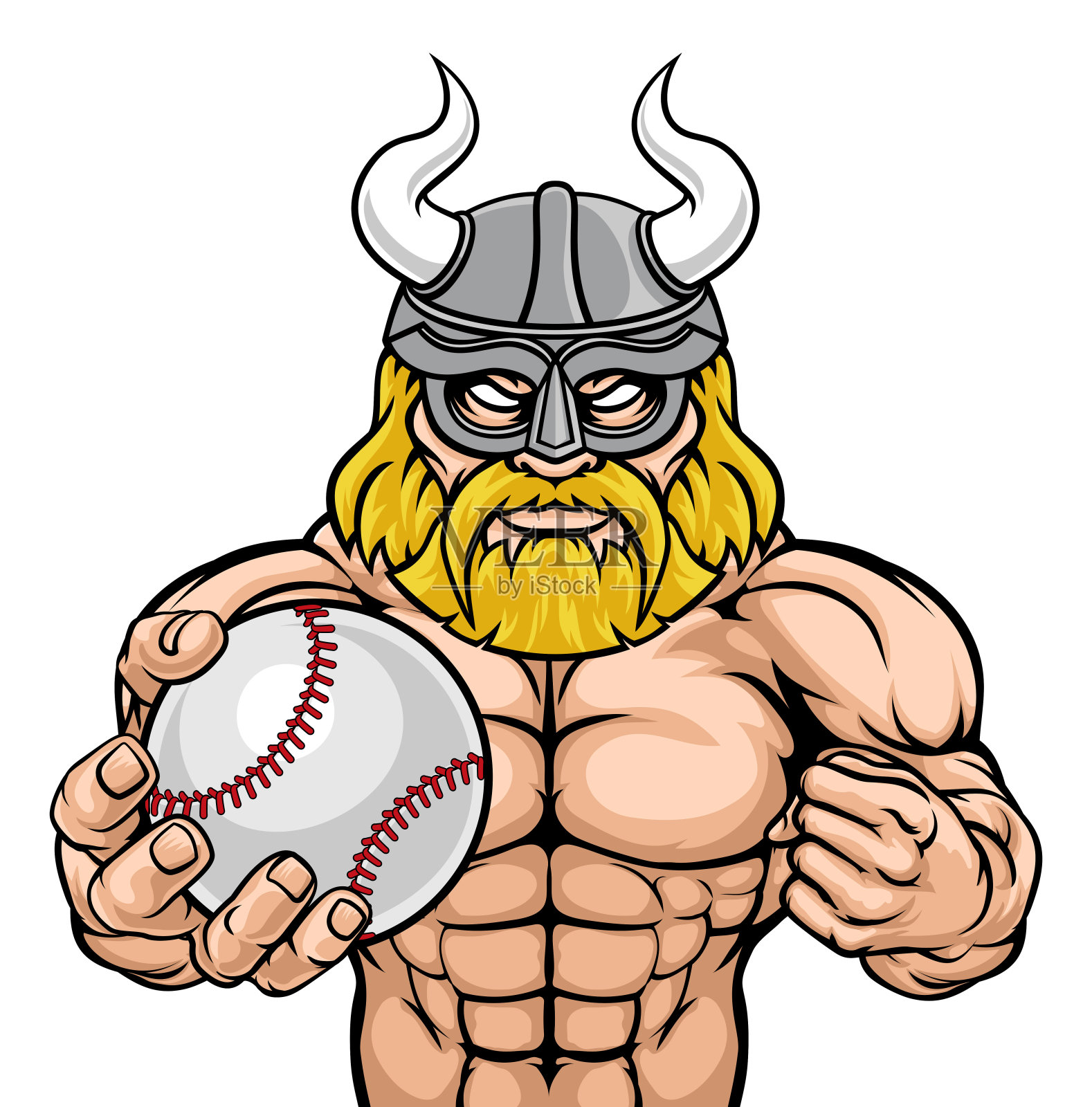 维京棒球运动吉祥物插画图片素材