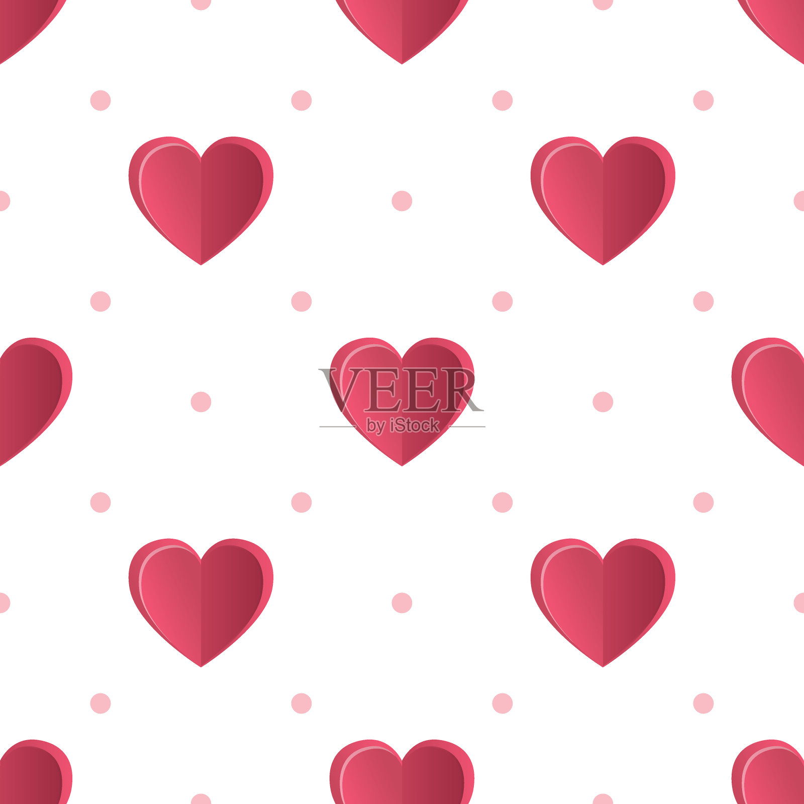 无缝心形图案插画图片素材