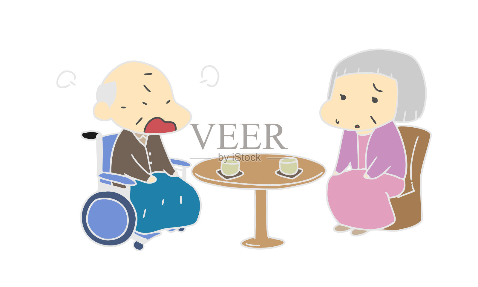 护理:老人夫妻打架设计元素图片