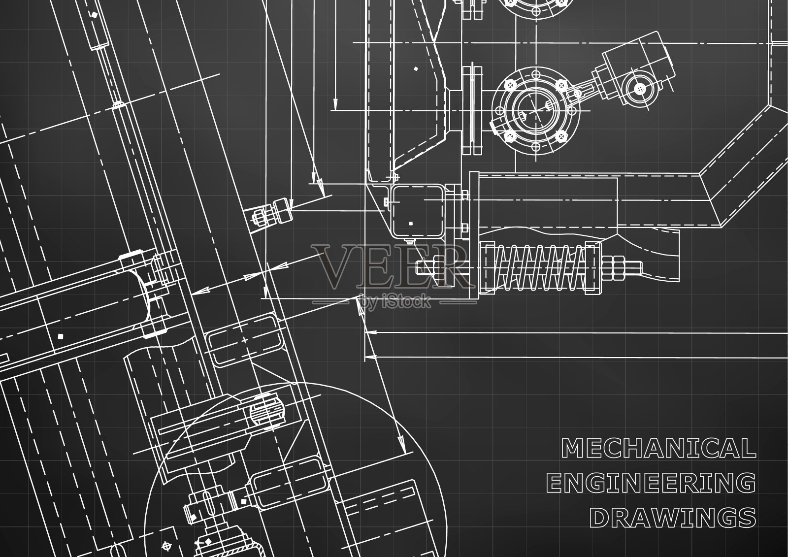 蓝图,素描。向量工程说明插画图片素材