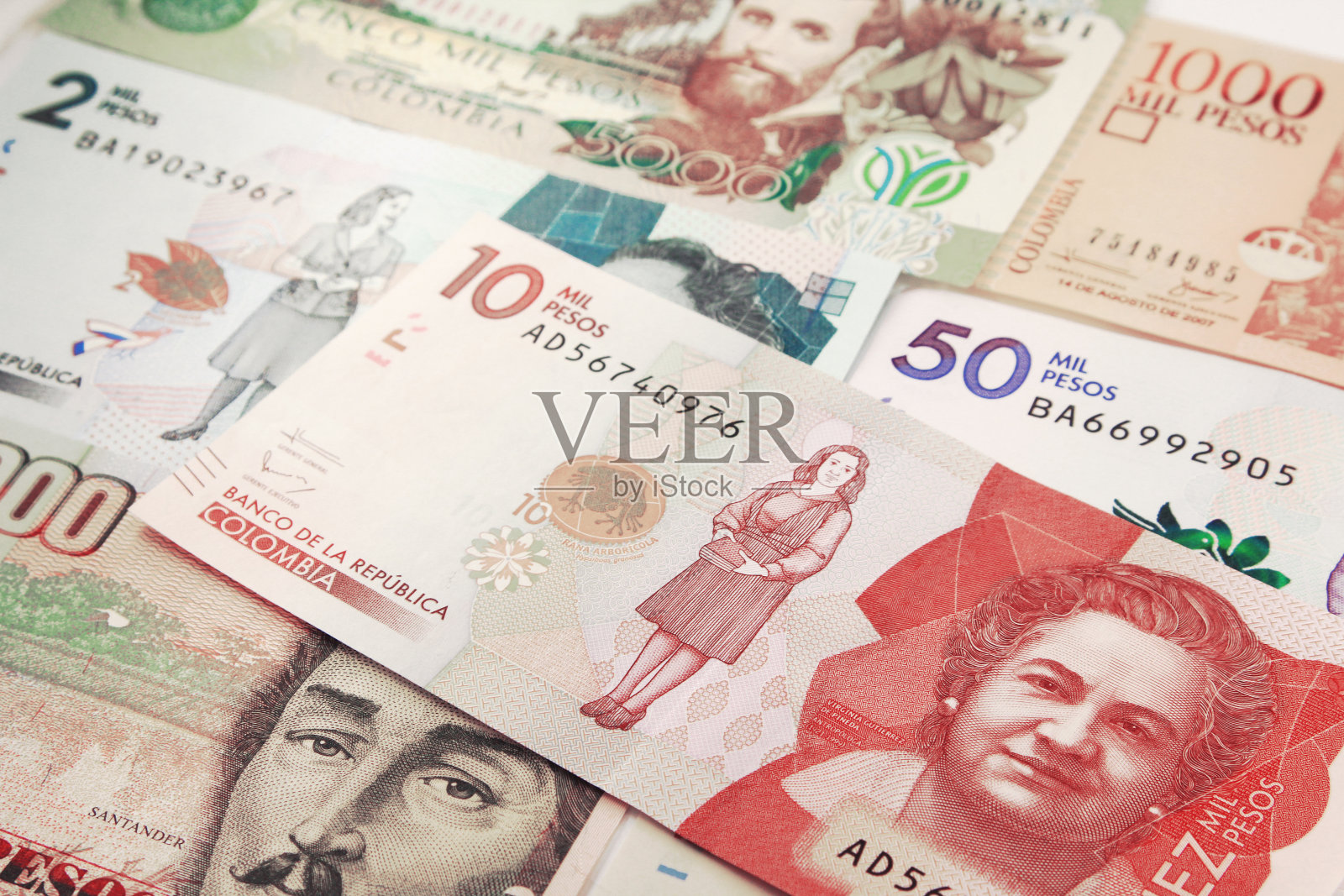 哥伦比亚货币，哥伦比亚货币-库存摄影照片摄影图片