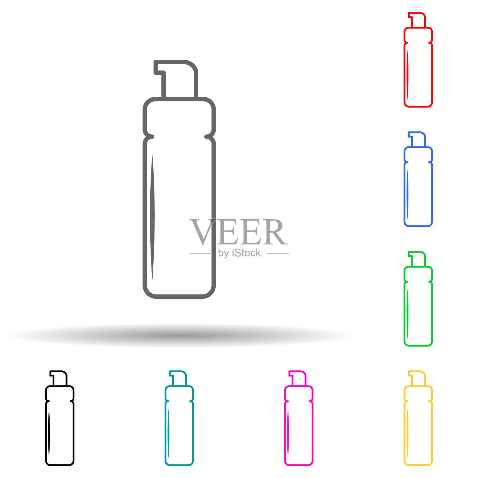 头发泡沫多颜色风格图标。简单的细线，瓶子图标的轮廓矢量ui和ux，网站或移动应用程序插画图片素材