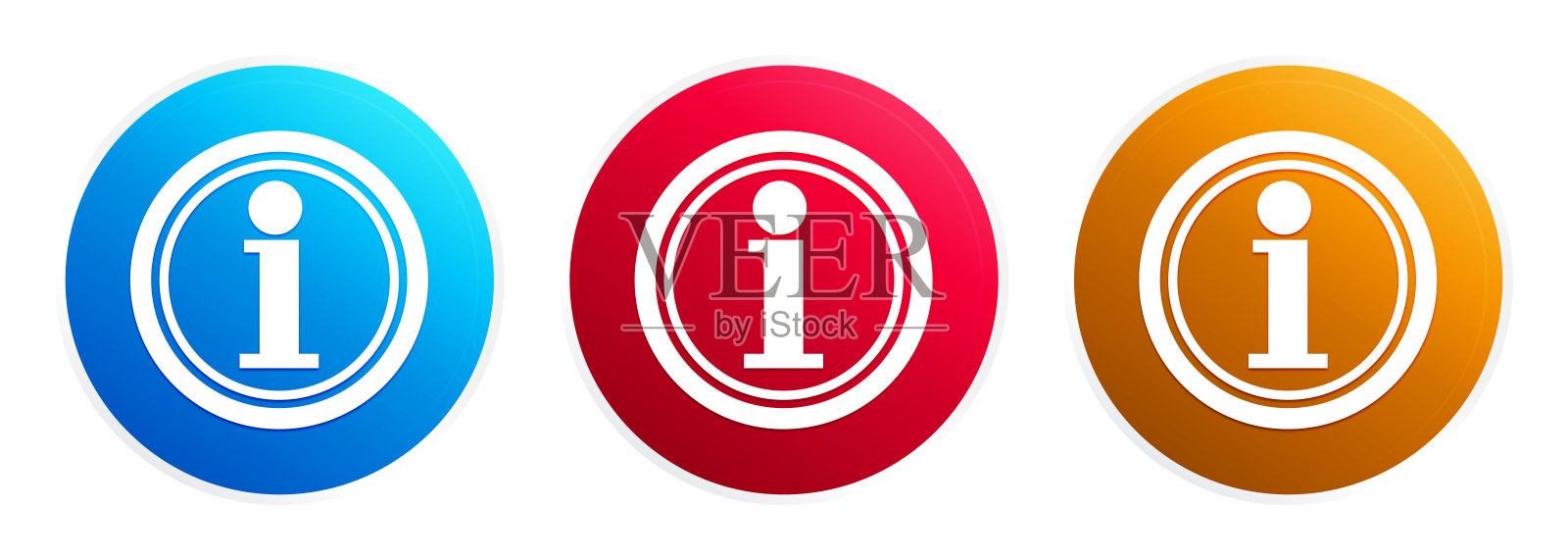 信息图标溢价时尚的圆形按钮设置图标素材