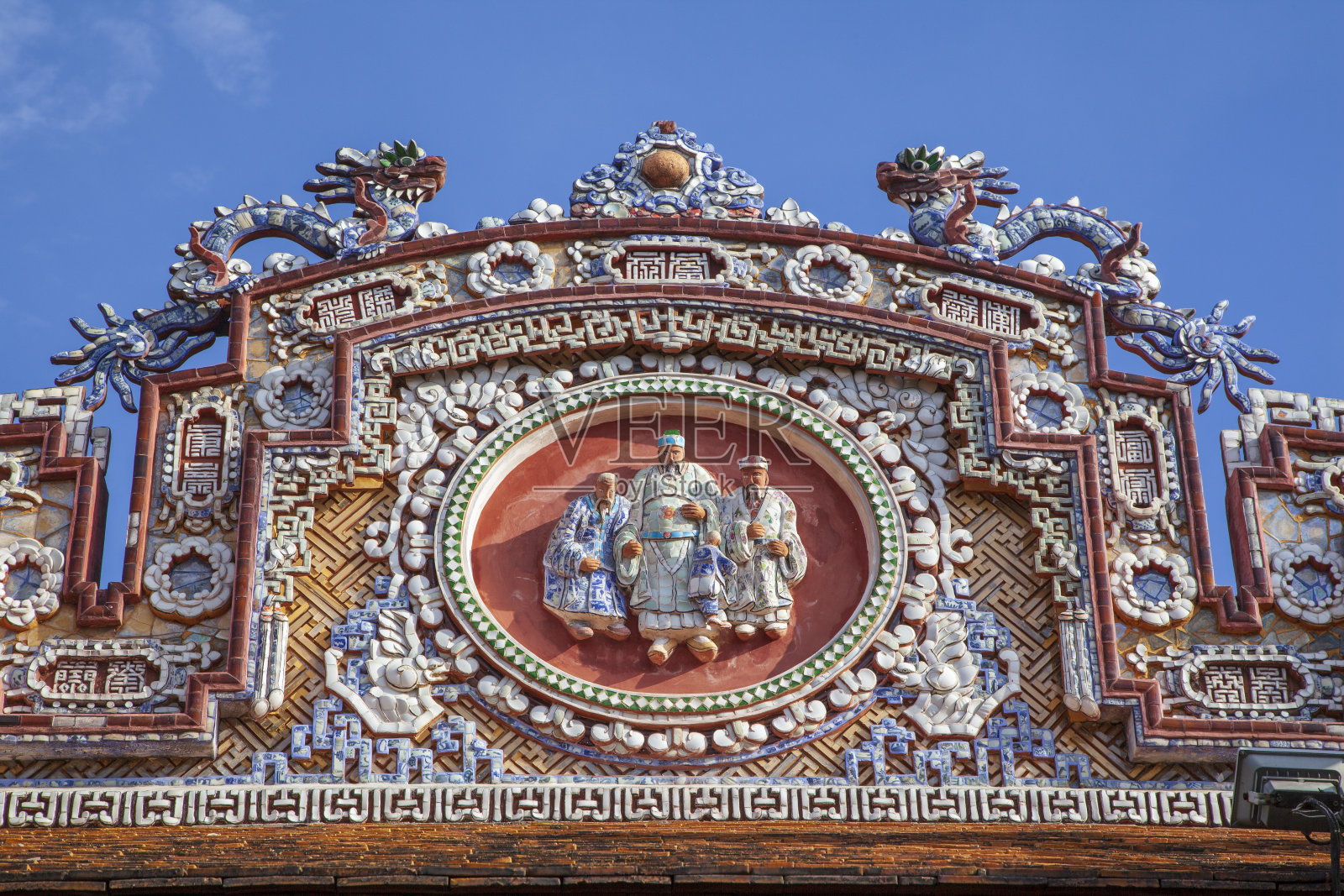 顺化皇城世代神庙。越南升龙皇城，联合国教科文组织世界遗产照片摄影图片