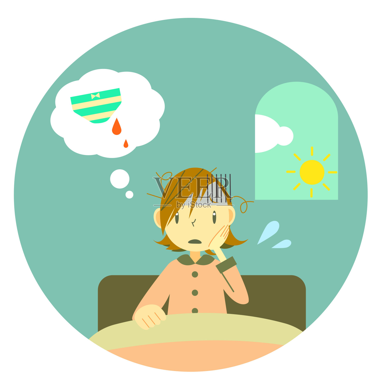 保健，睡眠，圆形版设计元素图片