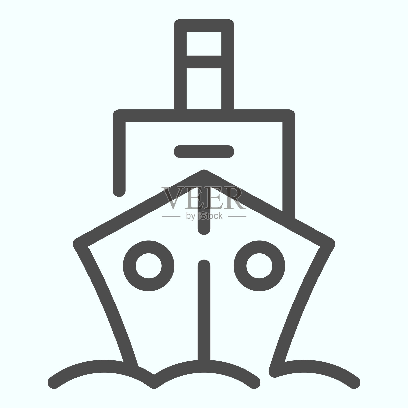 船行图标。航行插图孤立在白色上。海上邮轮轮廓风格设计，为网页和应用设计。Eps 10。设计元素图片