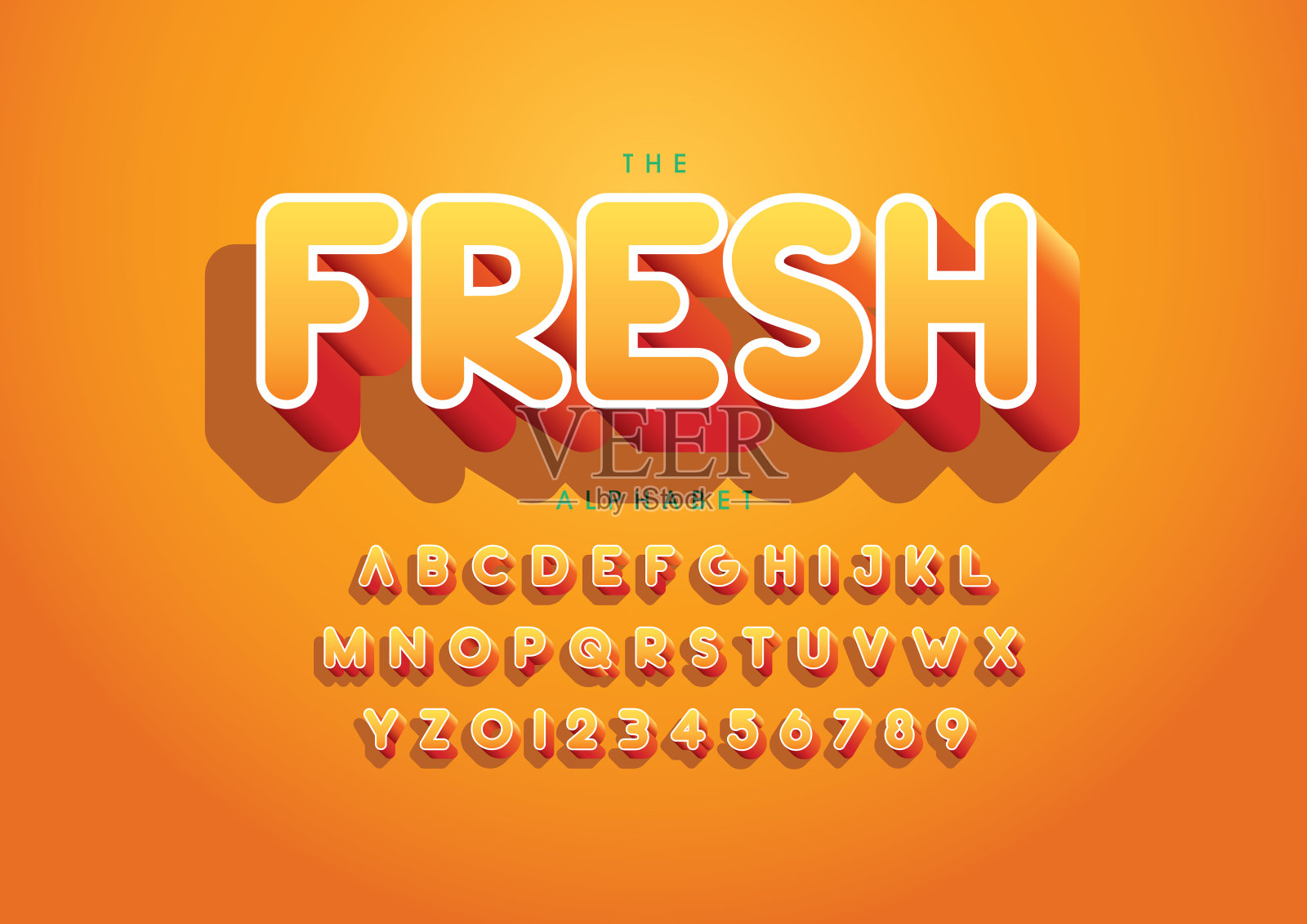 程式化的字母插画图片素材