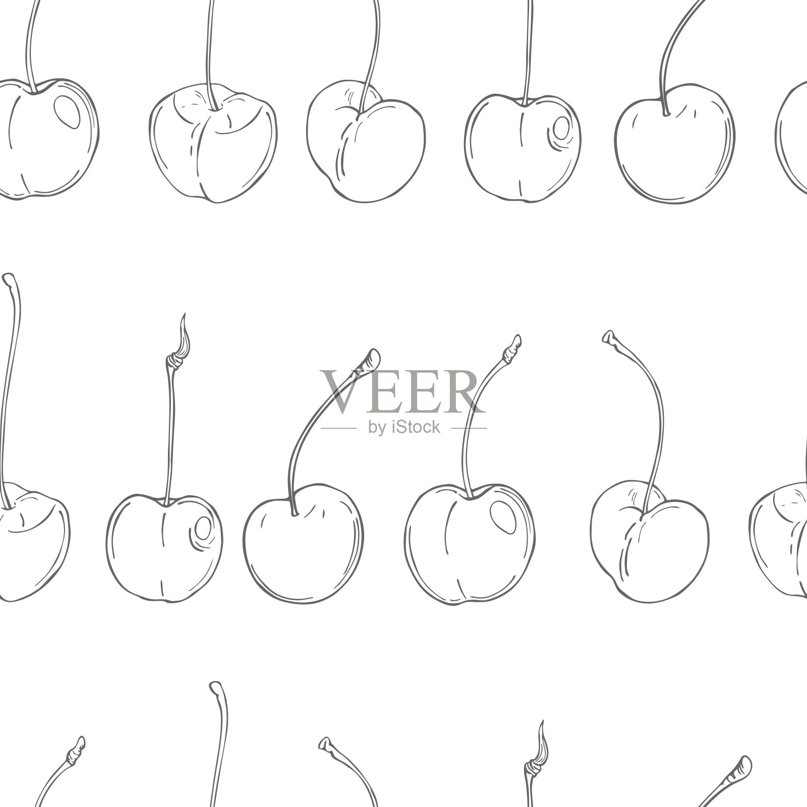 用樱桃向量无缝图案插画图片素材