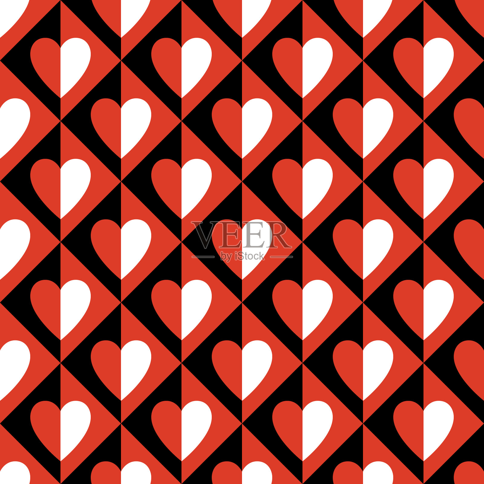 无缝皇家图案与半心。插画图片素材