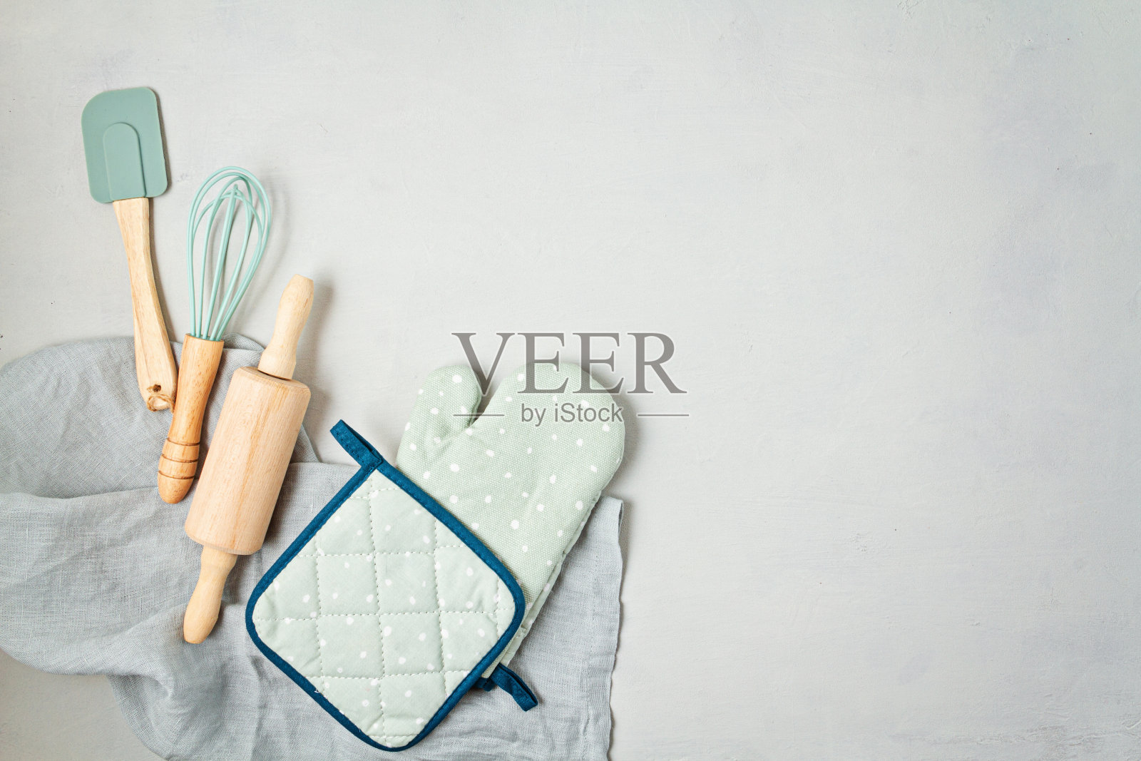 厨房用具俯视图。烹饪博客，课程和食谱的概念照片摄影图片