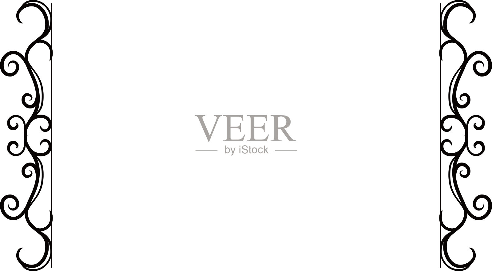 左右仿古图案框架插画图片素材