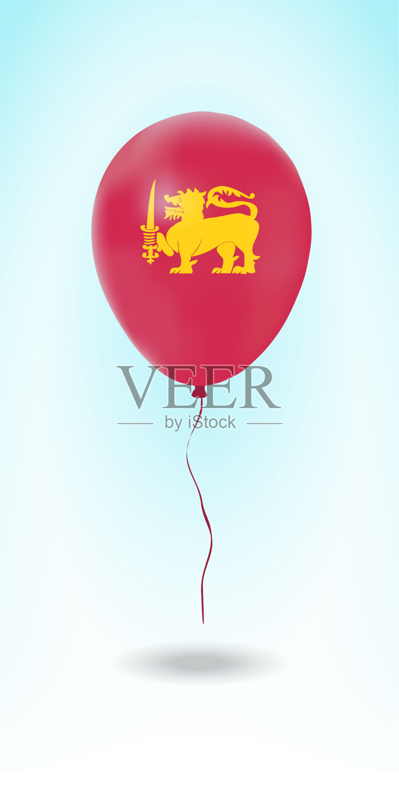 斯里兰卡气球与旗帜。插画图片素材