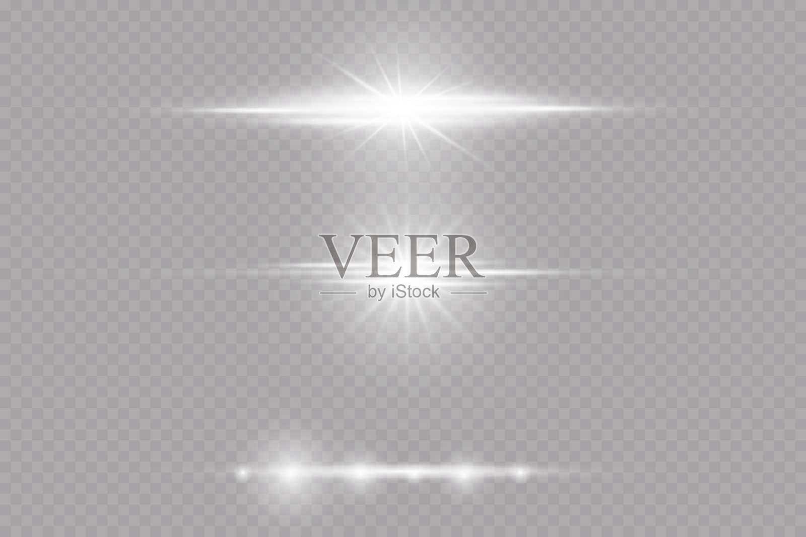 白色发光的光在透明的背景上爆炸。闪闪发光的神奇尘埃颗粒。明亮的恒星。透明的阳光，明亮的闪光。向量闪光。使闪光集中。设计元素图片