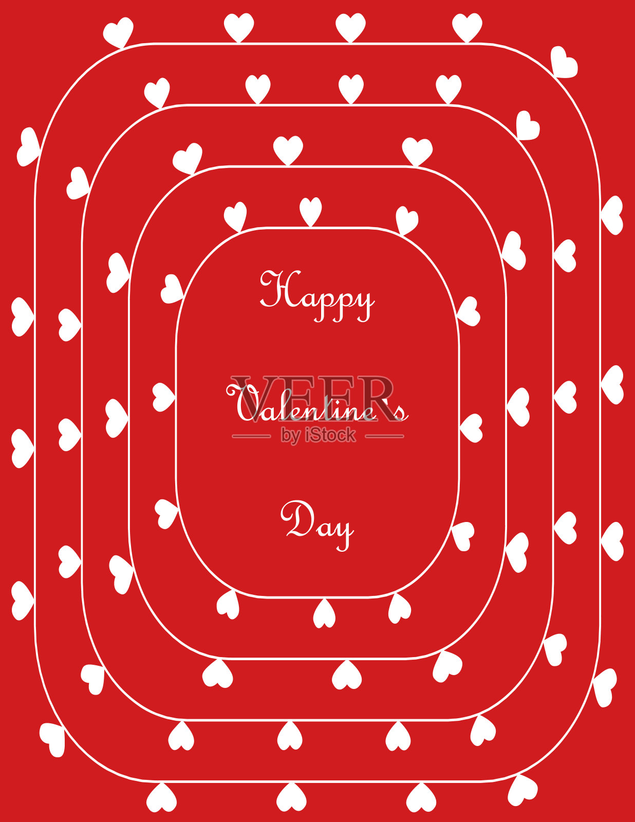 情人节卡片有许多红心。向量设计模板素材