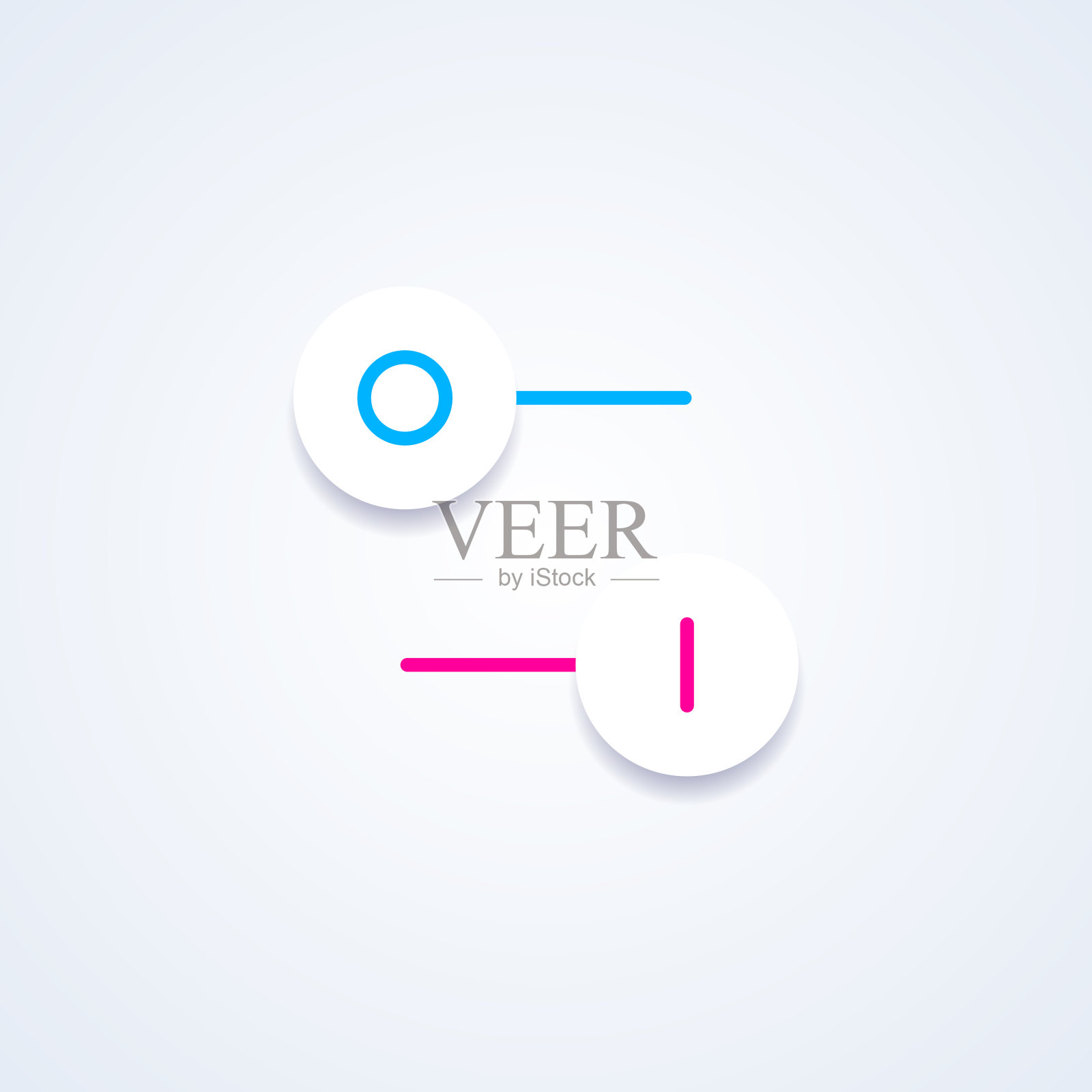 开、关滑动按钮。按钮开关接口。向量3 d演示。平图标开和关切换按钮。切换切换按钮，滑块处于ON和OFF位置插画图片素材