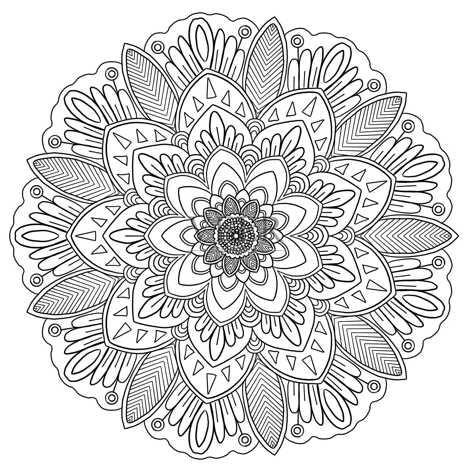 曼荼罗着色书籍插画图片素材