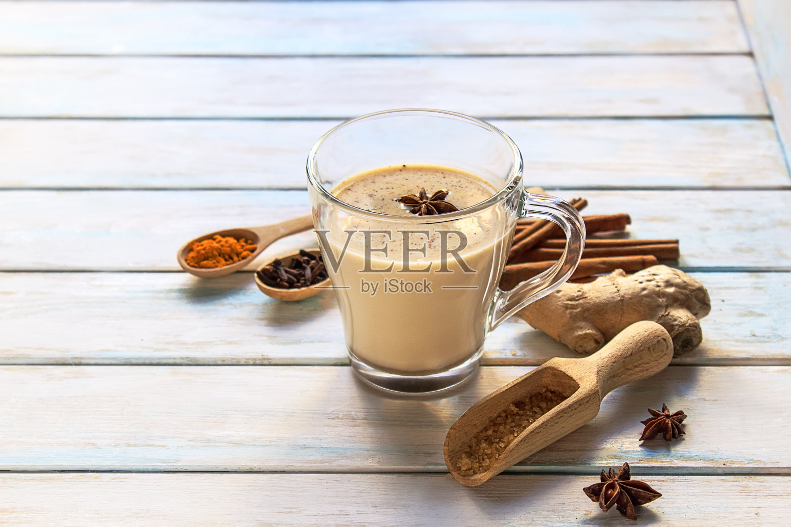 健康的印度香料茶或茶照片摄影图片