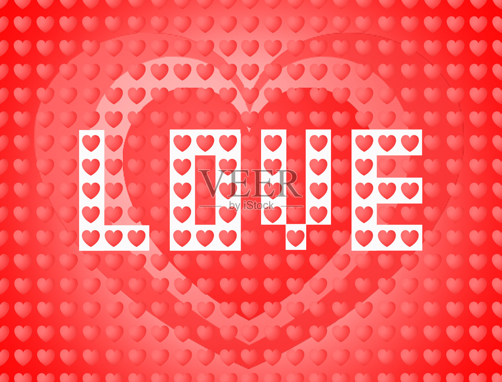 心形图形与渐变颜色上的白色背景为爱的设计照片摄影图片