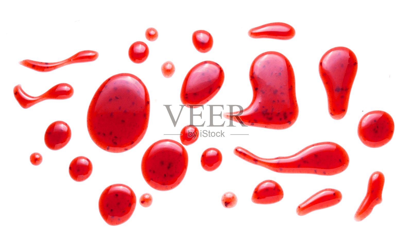 红色覆盆子果酱飞溅孤立在白色背景照片摄影图片