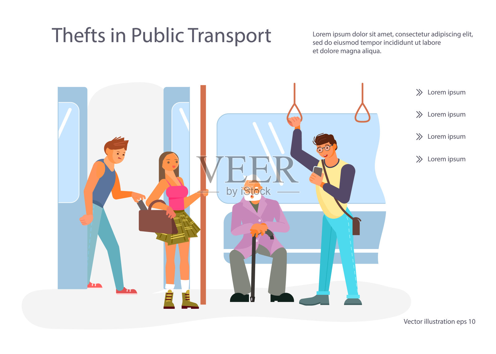 各式各样的乘客都有小玩意插画图片素材