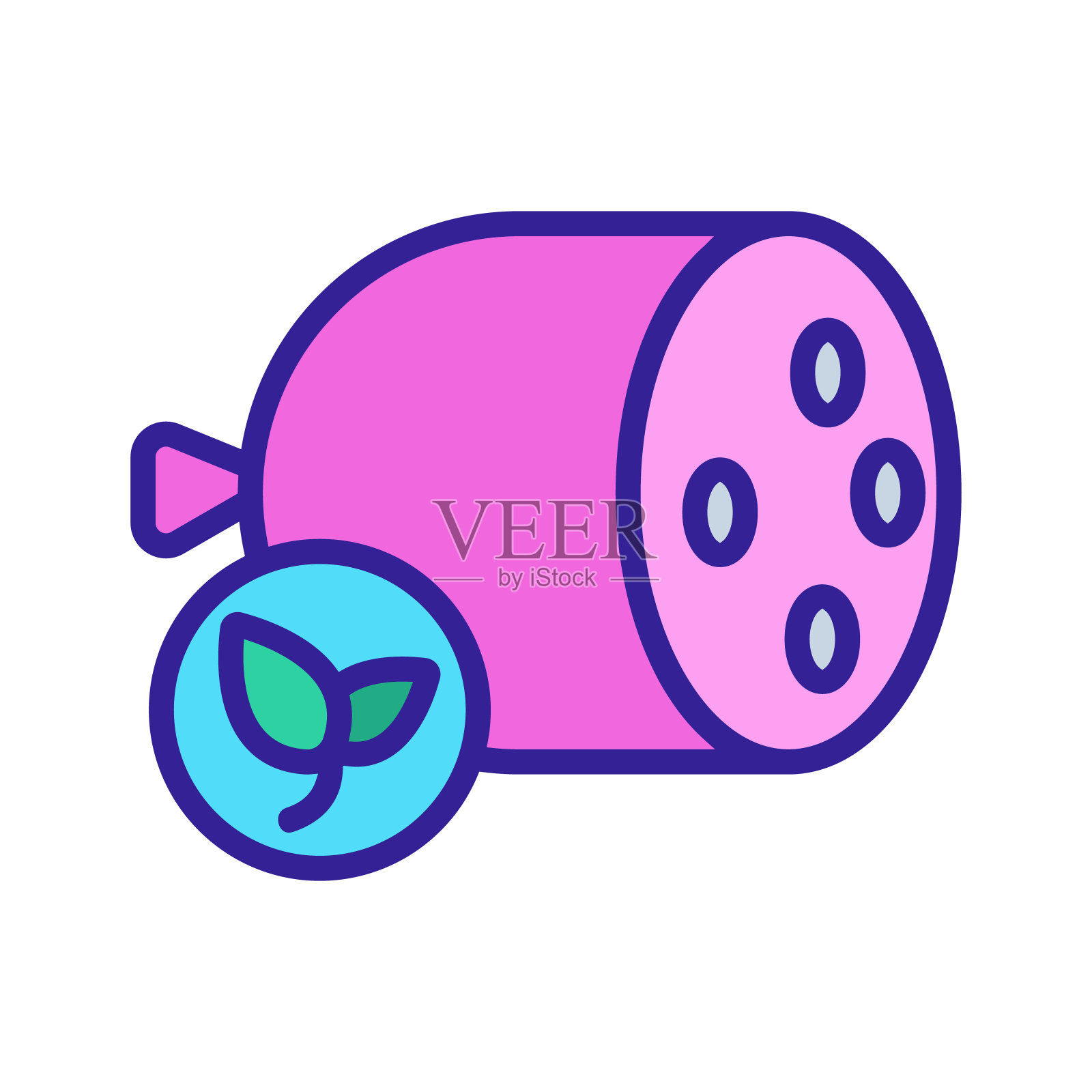 天然香肠矢量图标。孤立轮廓符号插图插画图片素材