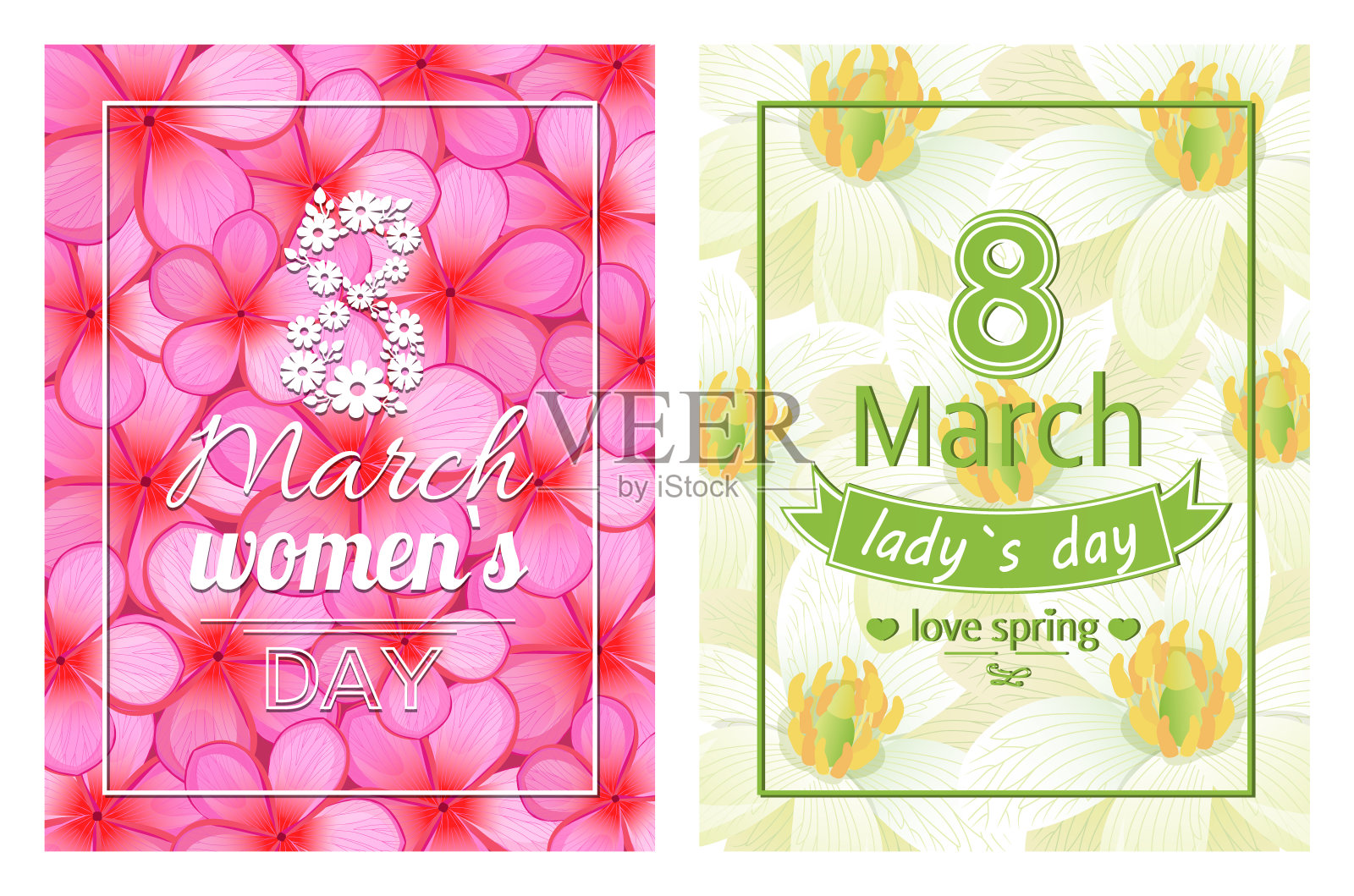 妇女节爱春三月八号书法版画插画图片素材