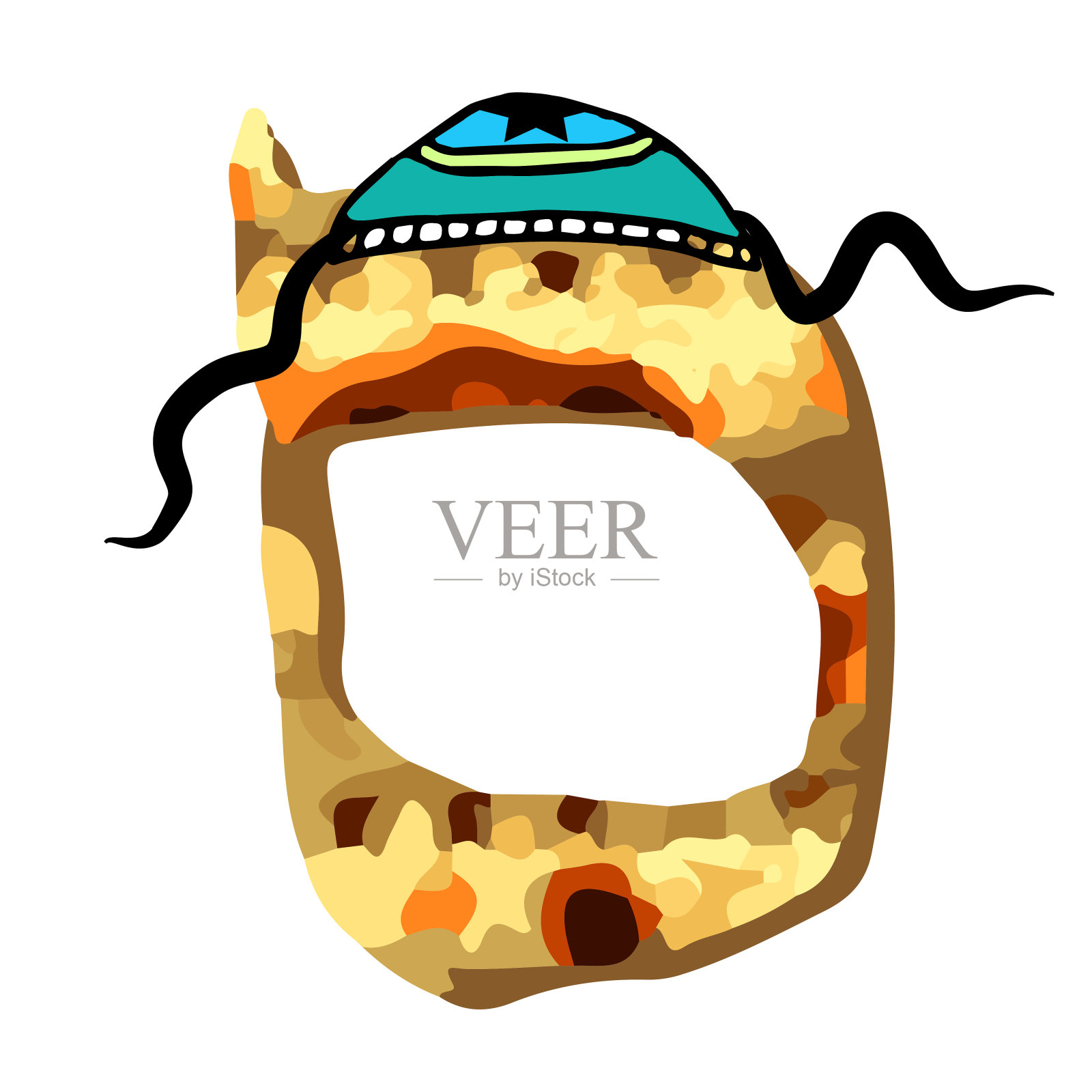 希伯来语字体与 Matzo 纹理。犹太小圆帽和步伐中的希伯来语字母。逾越节字母表。逾越节 matzo。矢量插图，背景已隔离。插画图片素材