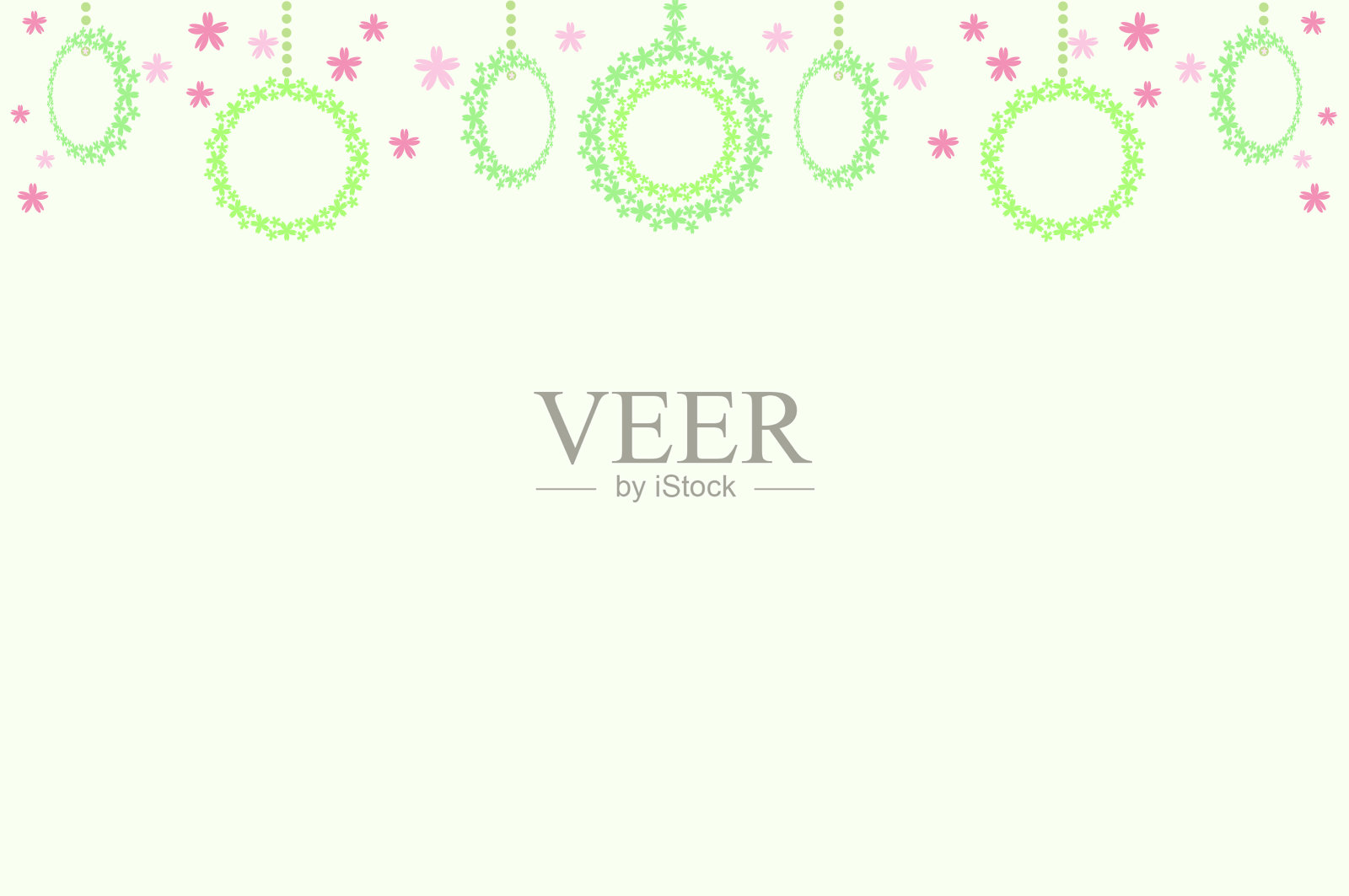 意象春天，点缀樱花的背景插画图片素材