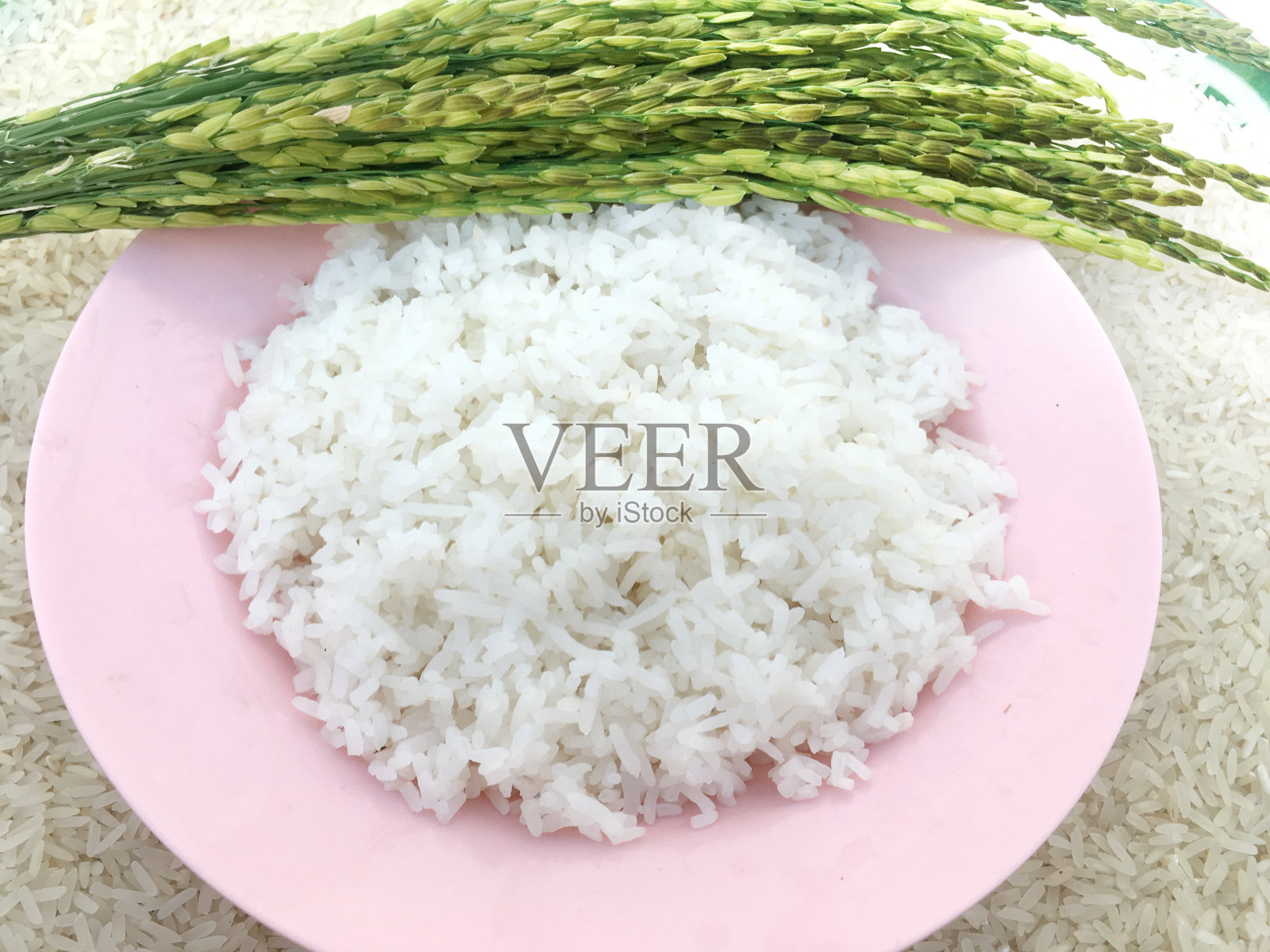 泰国茉莉花白米。照片摄影图片