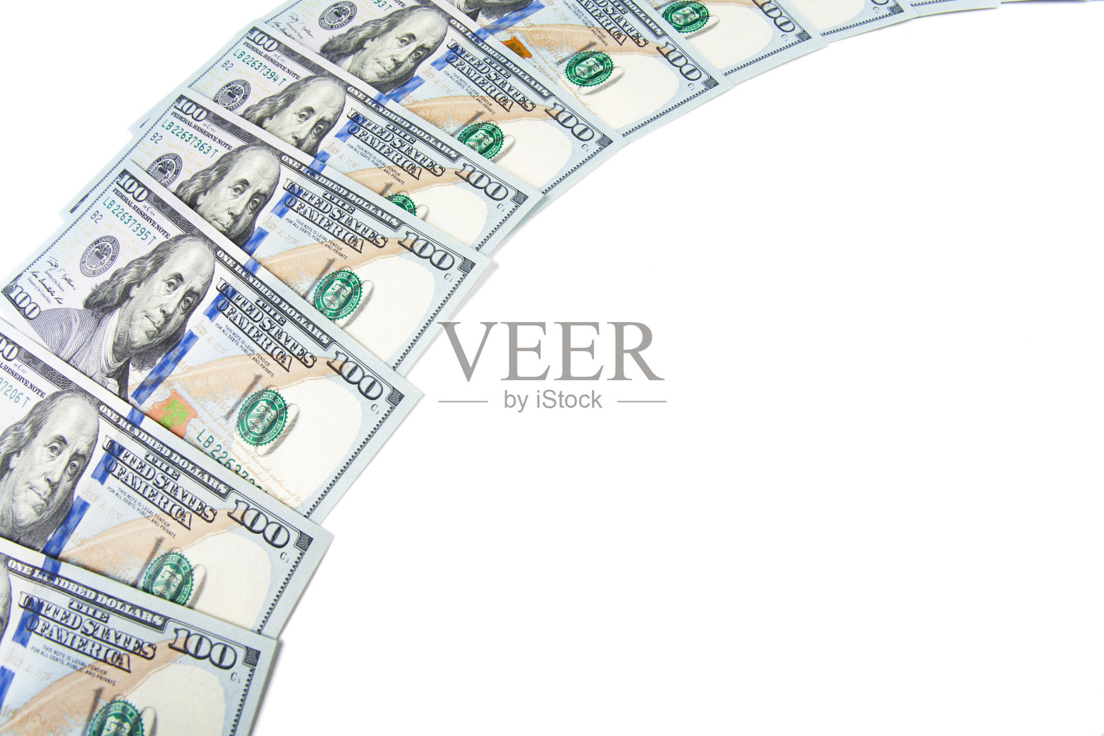 美元纸币排成一排照片摄影图片