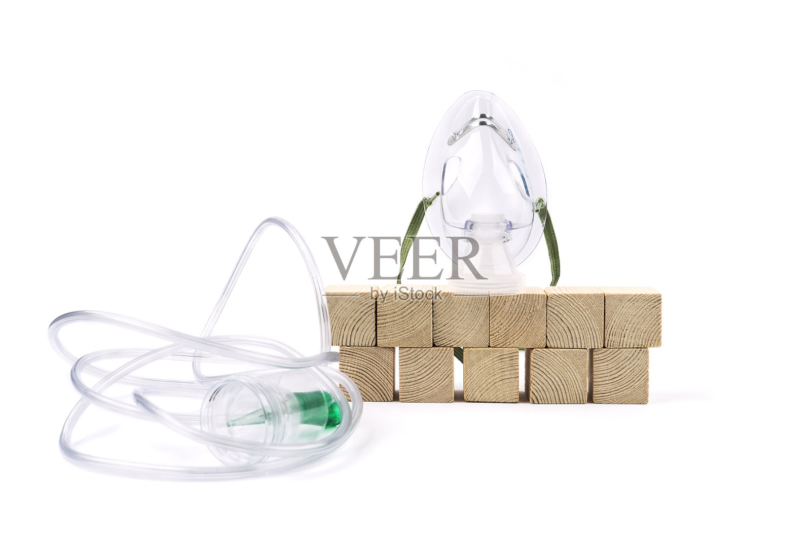 电晕病毒防毒面具隔离在白色背景照片摄影图片