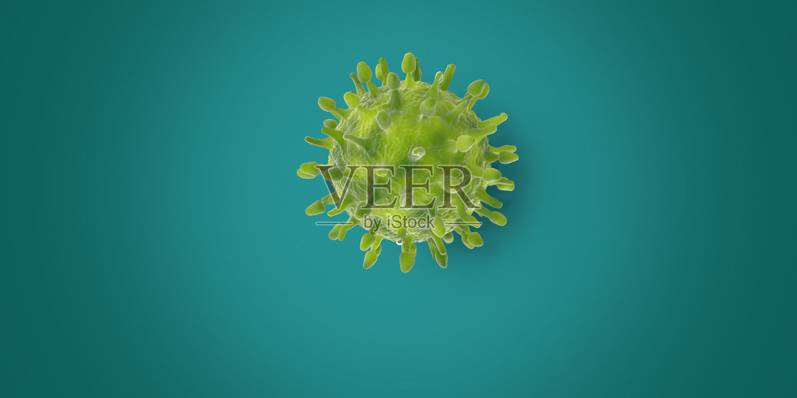 冠状病毒的概念;蓝色背景上的冠状病毒。照片摄影图片