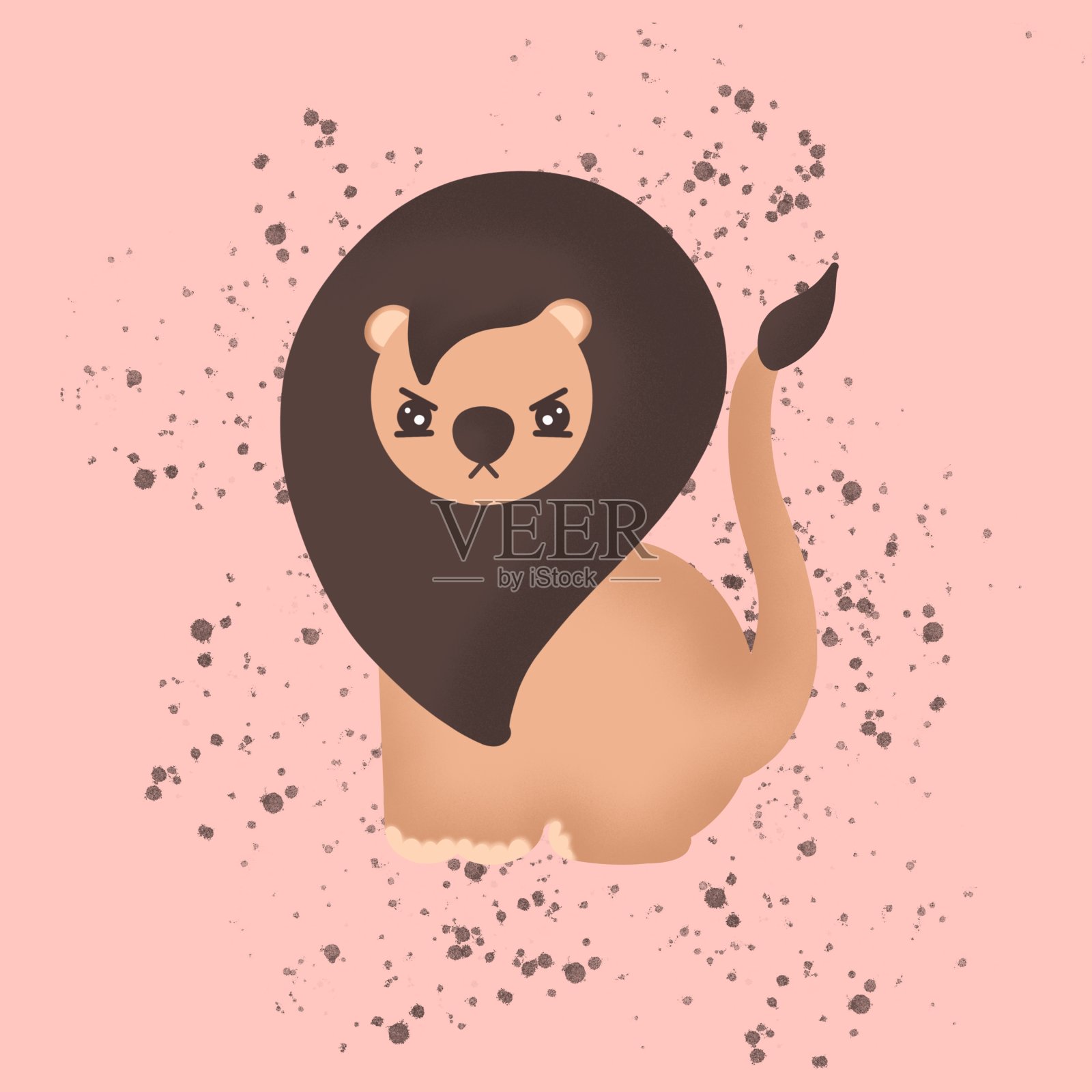 可爱的卡通小狮子插图插画图片素材