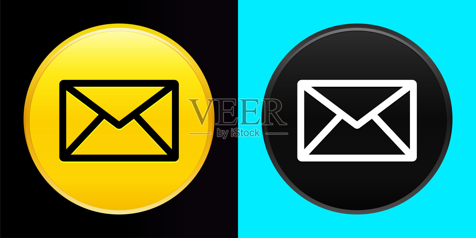 电子邮件图标平面独家按钮设置图标素材