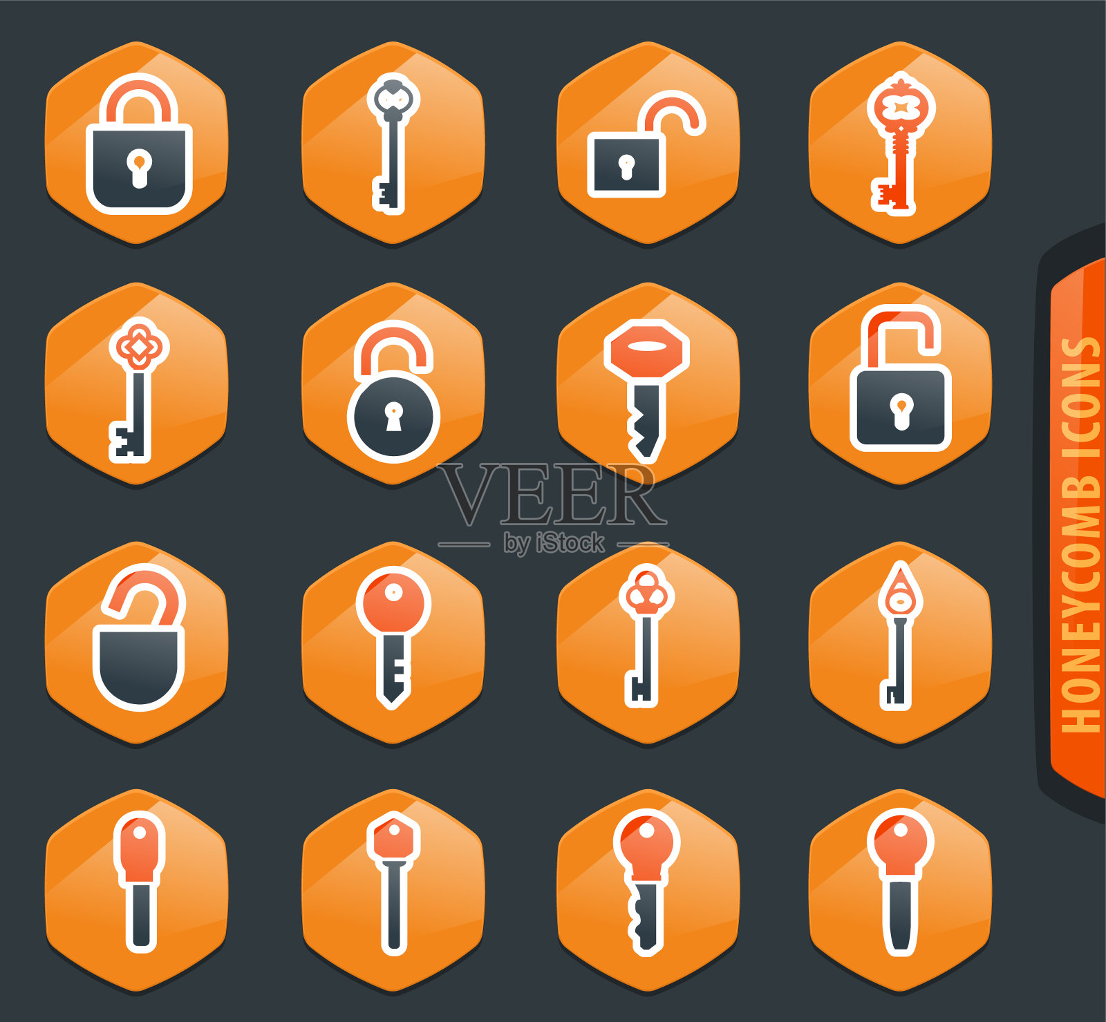 锁定和关键图标设置图标素材