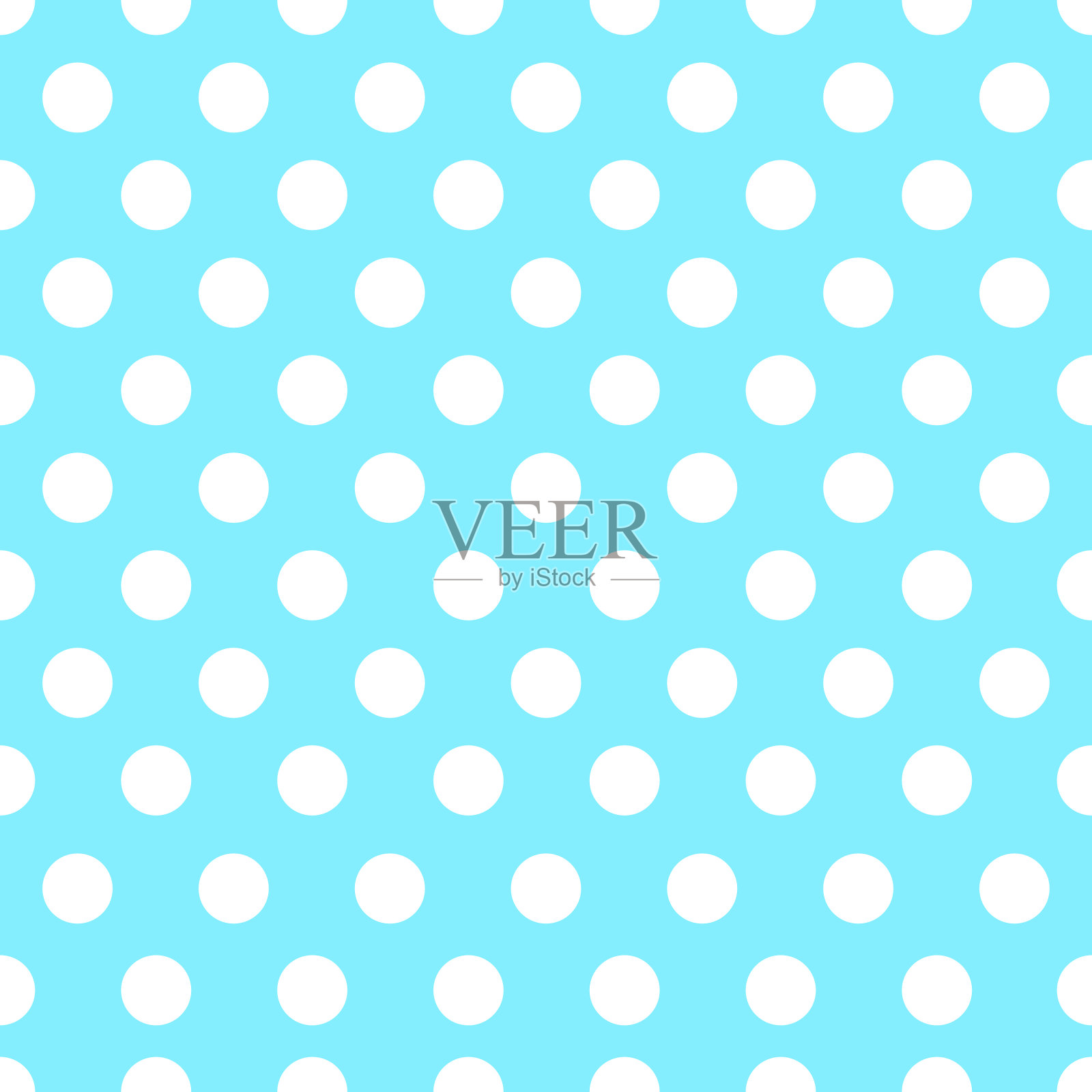 蓝色背景上的圆点无缝图案。插画图片素材