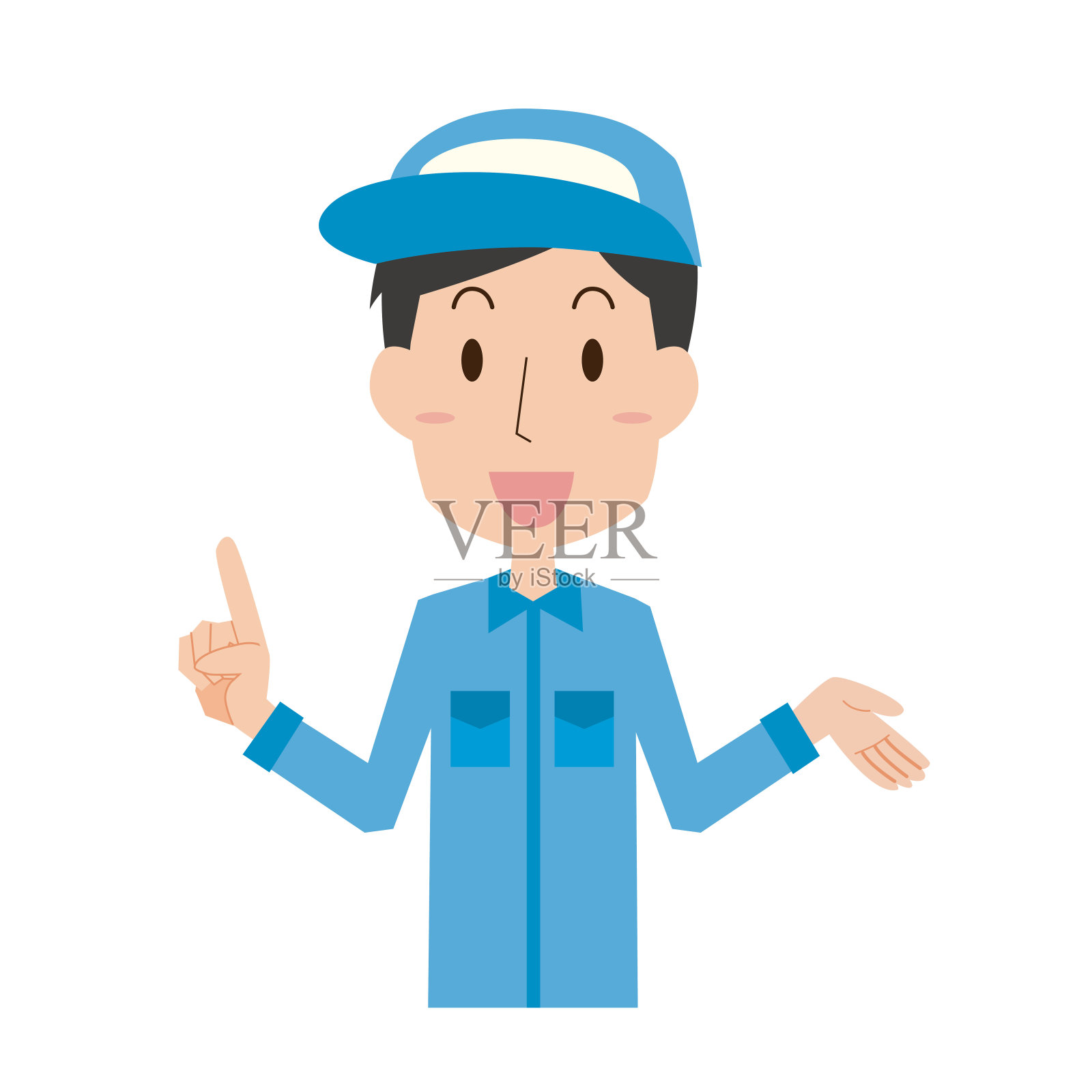 男性工人解释插画图片素材