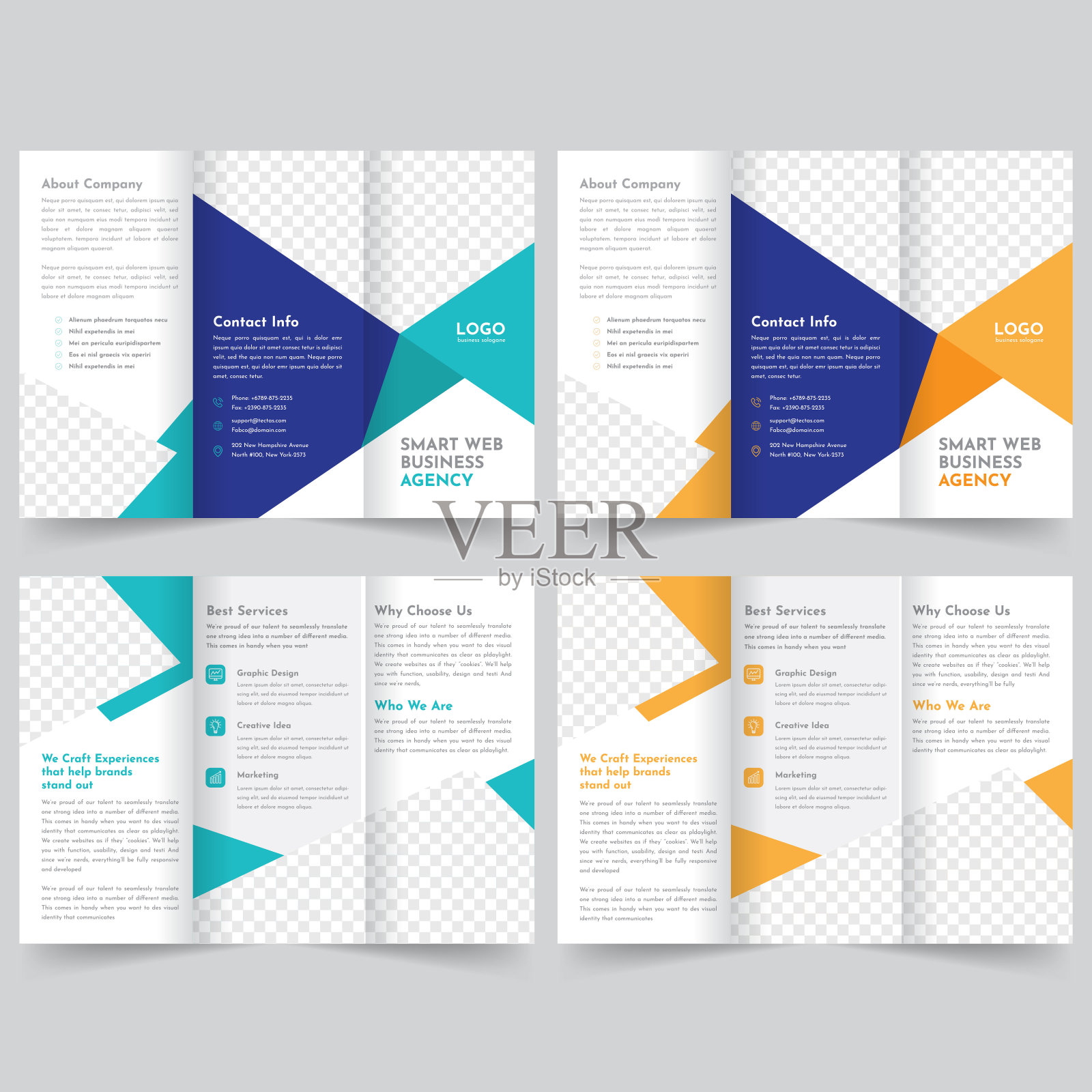 公司业务三重宣传册设计模板素材