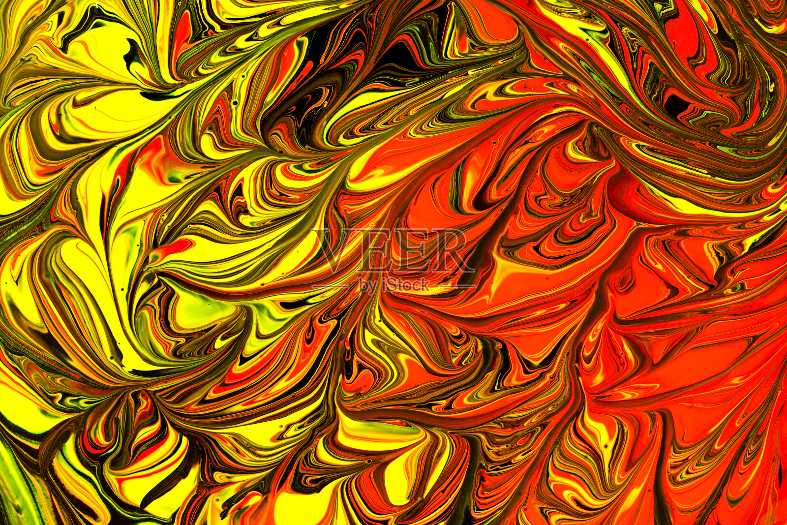 无缝抽象彩色液体油漆漩涡插画图片素材