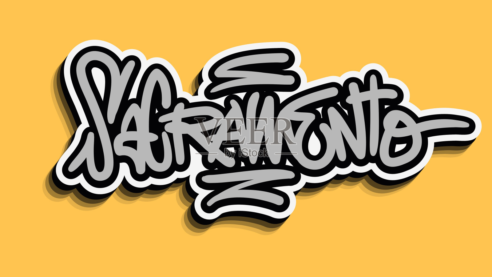 萨克拉门托加州美国手刻字贴纸设计。设计元素图片