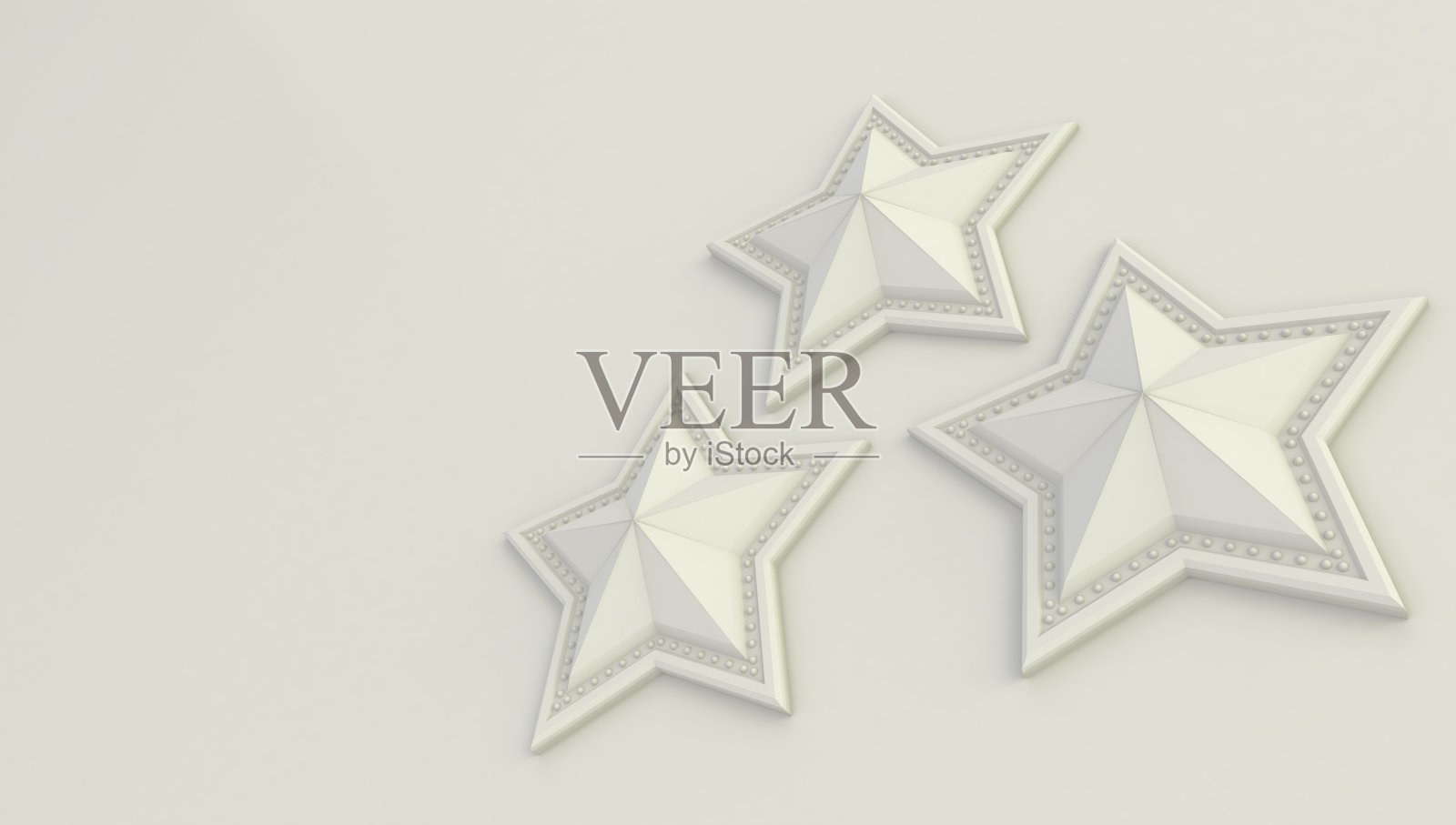 一个在白色背景上孤立的恒星的3D渲染。照片摄影图片