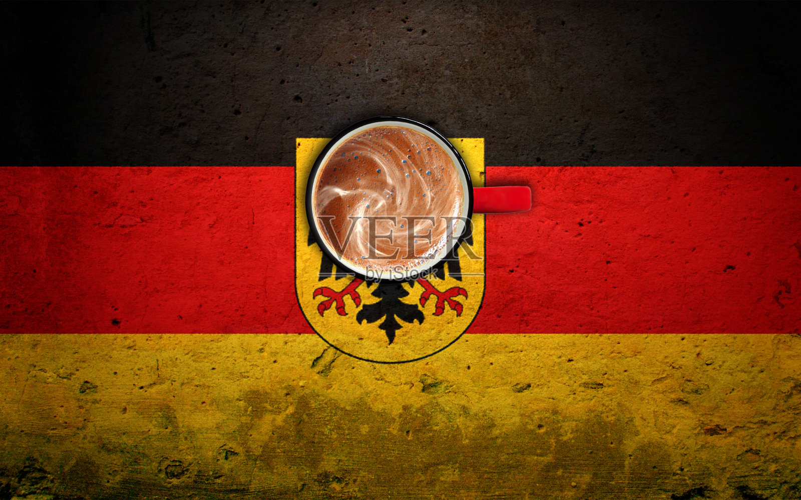 德国国旗上的咖啡照片摄影图片