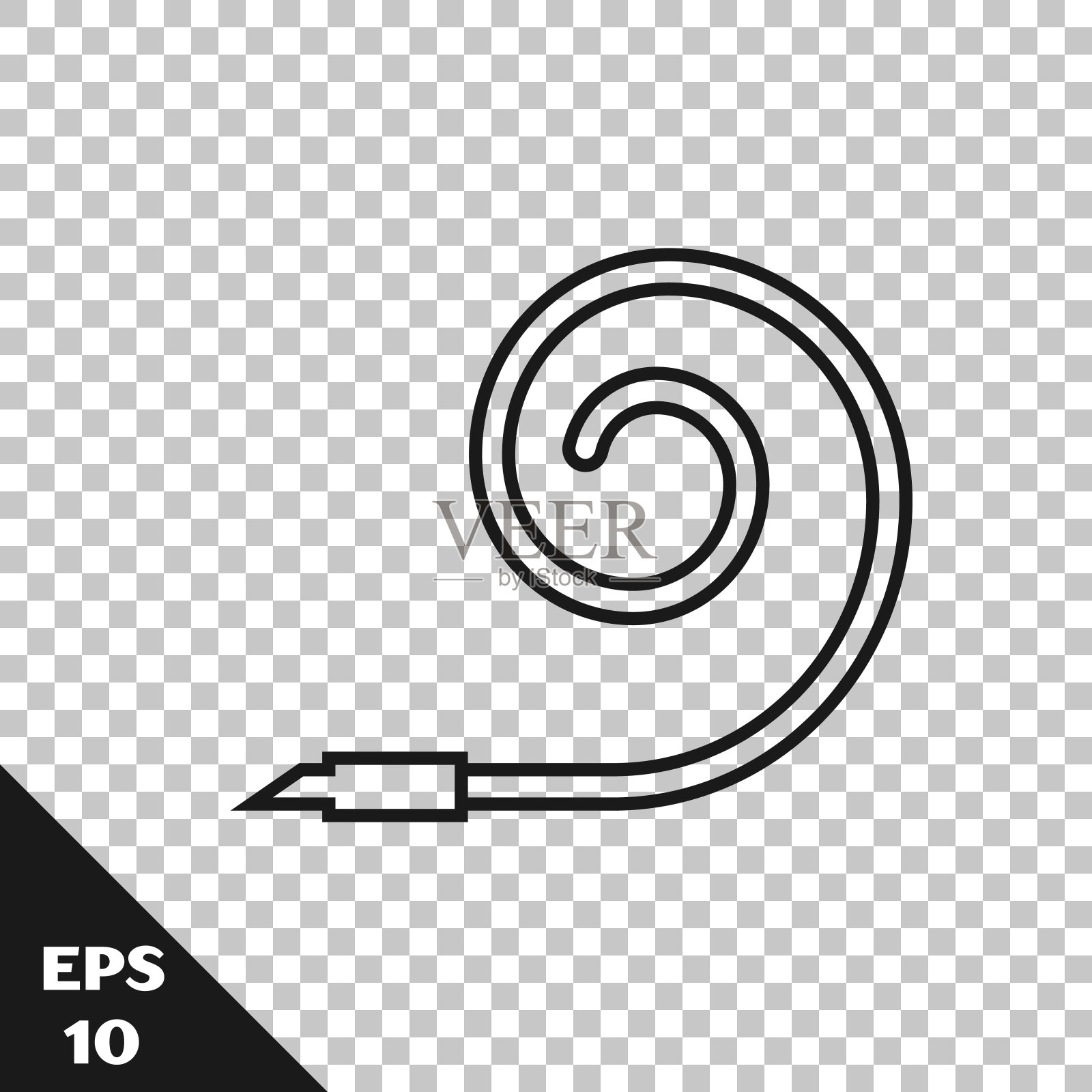 黑线生日聚会喇叭图标孤立在透明的背景。矢量图插画图片素材