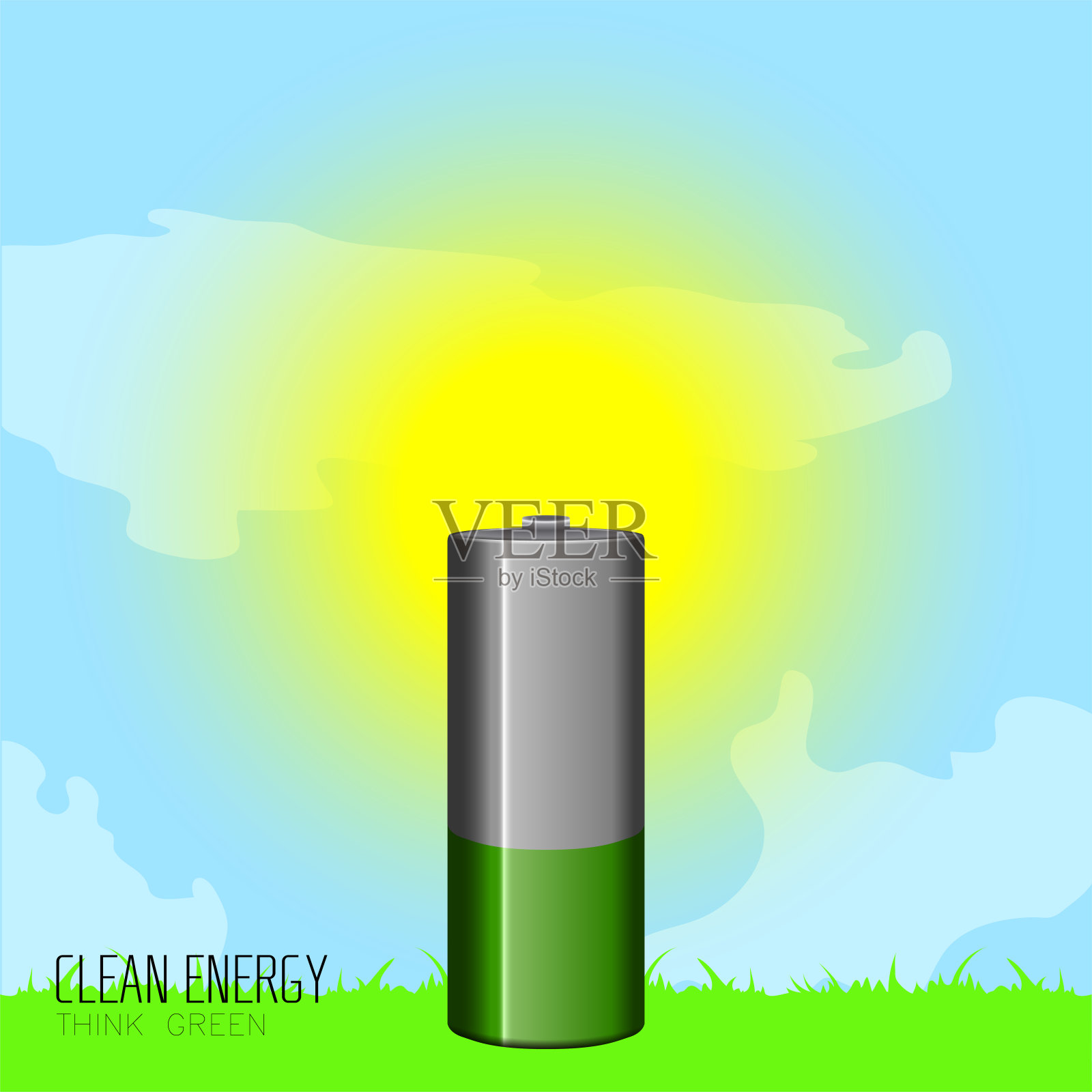 清洁能源的插图设计元素图片