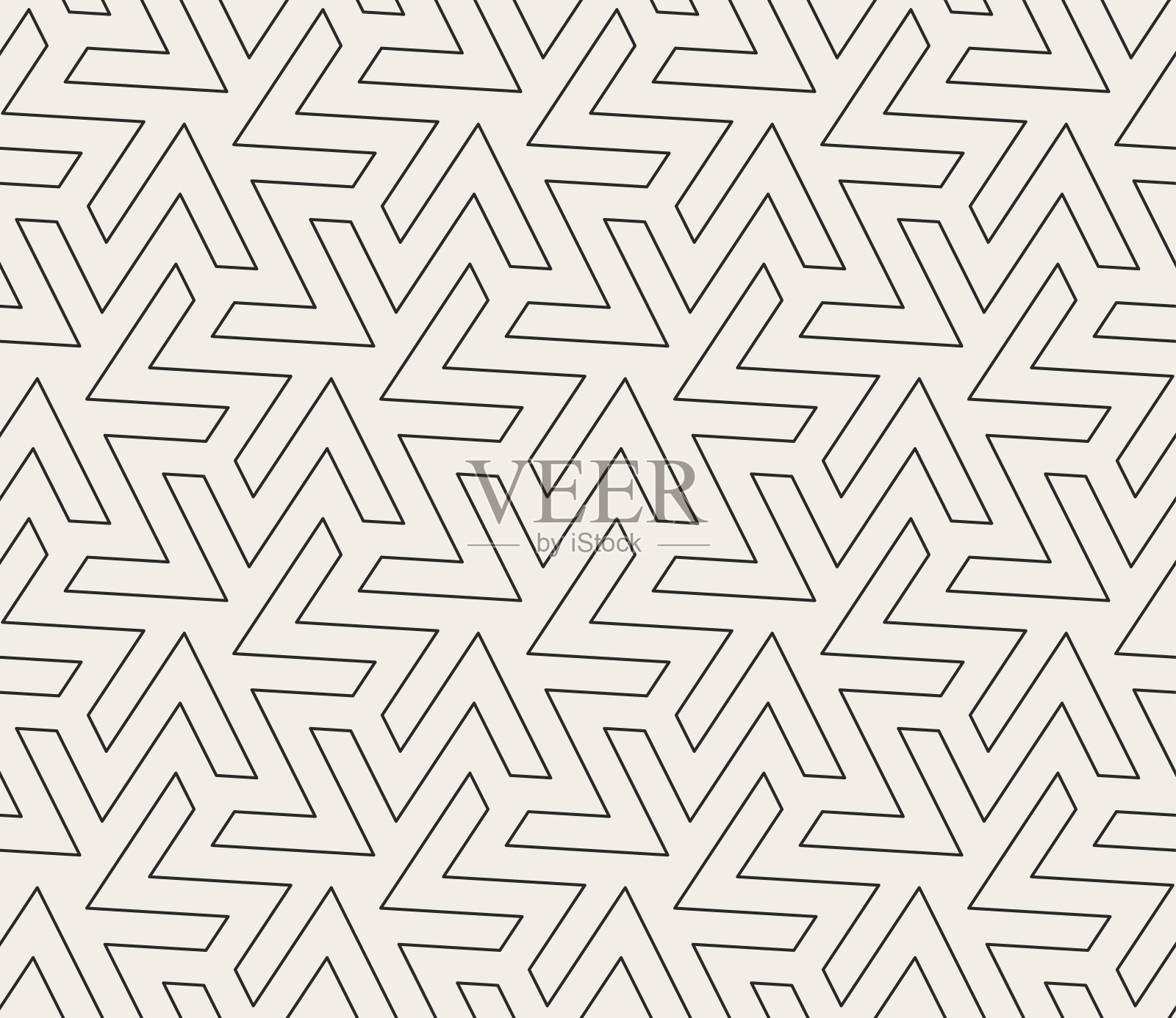 装饰东方几何无缝图案。插画图片素材