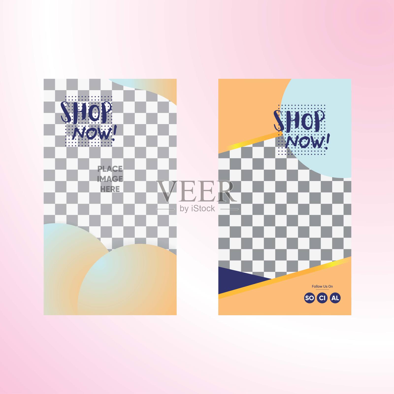 简单的社交媒体故事设计模板设计模板素材